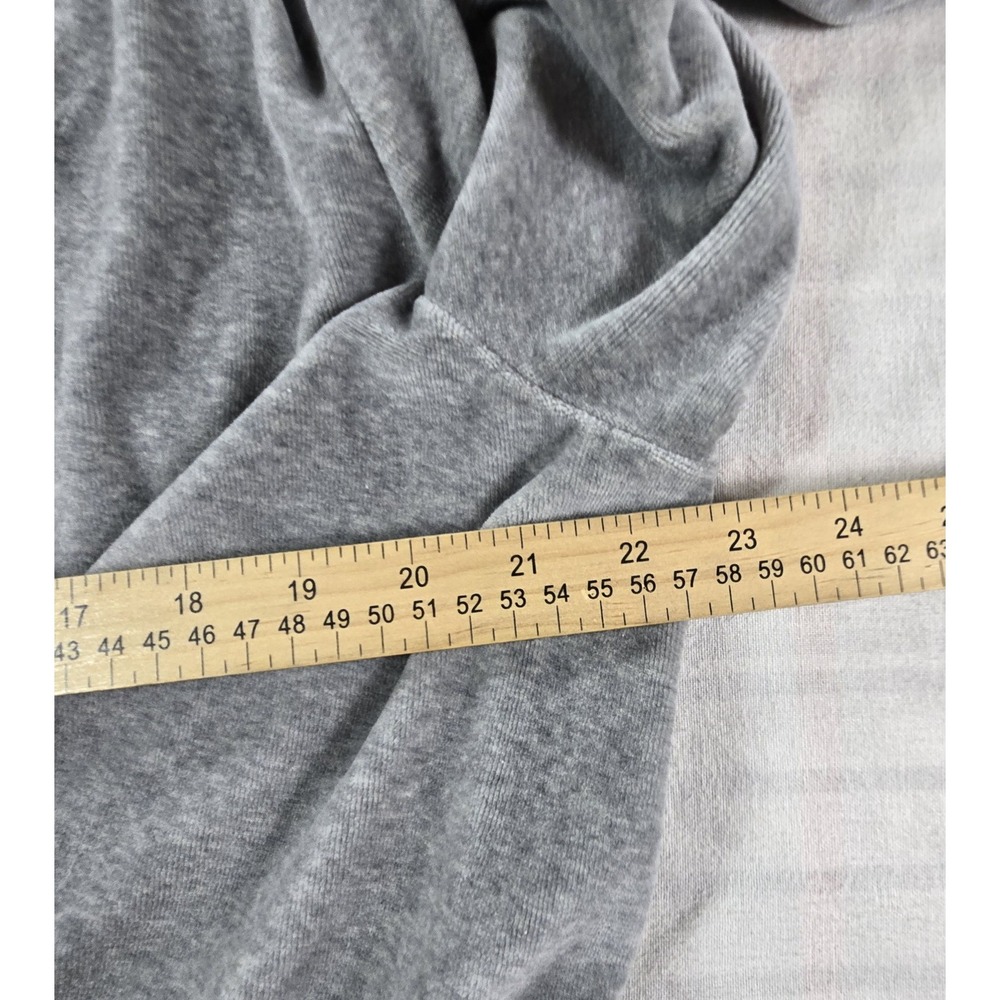 J Jill Sleep Shawl Collar Velour Tie-Waist Robe Pockets Gray XL - Picture 6 of 14